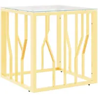 vidaXL Table basse Golden 50x50x50 cm acier inoxydable et verre
