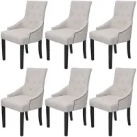 vidaXL Chaises de salle à manger 6 pcs. Tissu gris crème