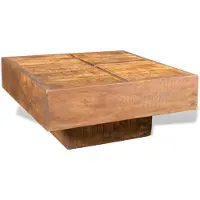 vidaXL Table basse brune carrée en bois massif de manguier