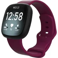 Cover-Discount Fitbit Versa 4 / Sense 2 - Bracelet de remplacement en silicone bordeaux (Silicone), Sangles de montre, Rouge