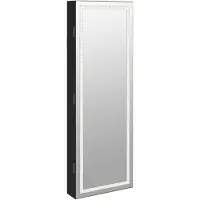 vidaXL Armoire à bijoux miroir avec éclairage LED montage mural noir