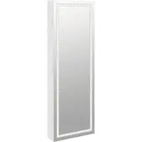vidaXL Armoire à bijoux miroir avec éclairage LED mural blanc