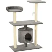 vidaXL Arbre à chat Sisal 95 cm Gris