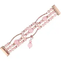 Cover-Discount Fitbit Versa 4 / Sense 2 - Bracelet de perles en strass rose (Acier inoxydable), Sangles de montre, Rose