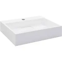 vidaXL Lavabo 50 x 38 x 13 cm Fonte minérale/fonte de marbre blanc