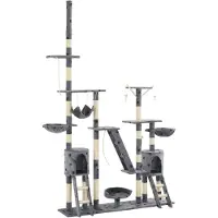 vidaXL Arbre à chat Sisal 230-250 cm Impression pattes Gris