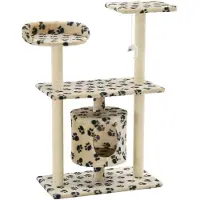 vidaXL Arbre à chat Sisal 95 cm Beige Impression de pattes