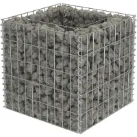 vidaXL Lit surélevé à gabion Acier galvanisé 50x50x50 cm