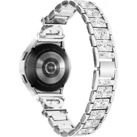 Cover-Discount Bracelet en acier inoxydable avec strass 20mm argenté (20 mm, Acier inoxydable), Sangles de montre, Argent