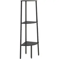 vidaXL Étagère d'angle 3 niveaux Noir 45,5x31,5x120 cm