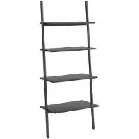 vidaXL Étagère inclinée à 4 niveaux Noir 64x34x150,5 cm
