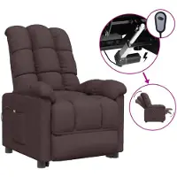 vidaXL Fauteuil relax électrique brun foncé Tissu