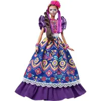 Barbie Signature Doll D?a De Muertos 2025 collectionner en robe crme volants orne de soucis et d'une couronne de fleurs en ruban et de pein
