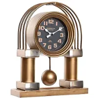 DKD Home Decor Horloge detisch 25 x 8 x 31 cm verre noir or traditionnel fer