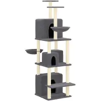 vidaXL Arbre à chat avec colonnes à griffer en sisal gris foncé 180 cm