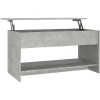 vidaXL Table basse gris béton 102x50x52,5 cm Bois composite
