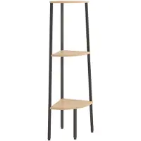 vidaXL Étagère d'angle avec 3 étagères brun clair et noir 45,5x31,5x120 cm