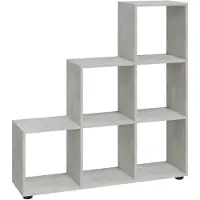 vidaXL Bibliothèque escalier Gris béton 107 cm Bois d'ingénierie