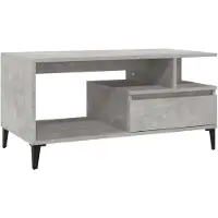 vidaXL Table basse gris béton 90x49x45 cm Bois composite