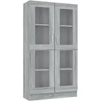 vidaXL Armoire à vitrine Sonoma gris 82,5x30,5x150cm Bois d'ingénierie