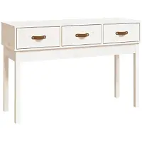 vidaXL Table console Blanc 114x40x75 cm Bois massif de pin