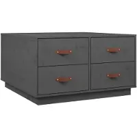 vidaXL Table basse Gris 80x80x45 cm Pin massif
