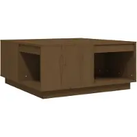 vidaXL Table basse marron miel 80x81x36,5 cm pin massif