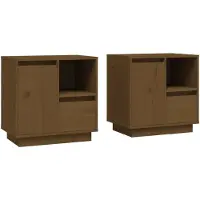 vidaXL Tables de chevet 2pcs Marron miel 50x34x50cm Bois de pin massif