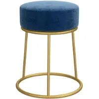 vidaXL Tabouret rond Bleu Velours