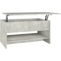 vidaXL Table basse gris béton 80x50x40 cm Bois composite