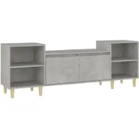 vidaXL Armoire TV gris béton 160x35x55 cm Bois composite