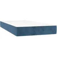 vidaXL Matelas à ressorts ensachés bleu foncé 90x190x20 cm velours