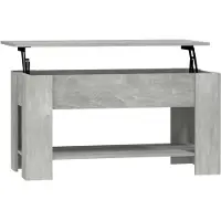 vidaXL Table basse gris béton 101x49x52 cm Bois composite