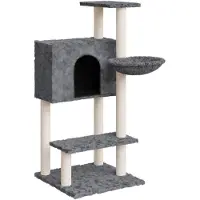 vidaXL Arbre à chat avec colonnes à griffer en sisal gris foncé 108,5 cm