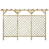 Super Merchant Clôture en treillis avec partie supérieure de pergola 300x50x200cm Pin imprégné