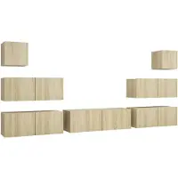 vidaXL Ensemble d'armoires TV de 7 pièces en bois de chêne Sonoma
