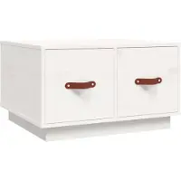 vidaXL Table basse blanche 60x53x35 cm pin massif