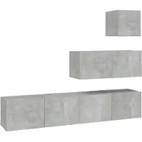 vidaXL Ensemble d'armoires TV 4 pièces gris béton Bois composite
