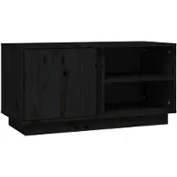 vidaXL Armoire TV noire 80x35x40,5 cm pin massif