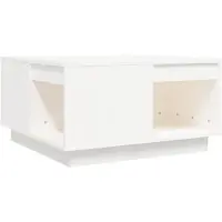 vidaXL Table basse blanche 60x61x32,5 cm pin massif