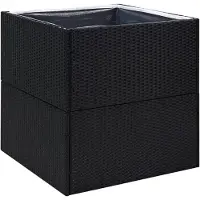 vidaXL Jardinière Noir 80x80x80 cm Résine tressée