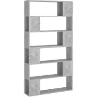 vidaXL Bibliothèque/Séparateur de pièce Gris béton 100x24x188 cm