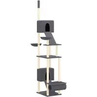 vidaXL Arbre à chat Haut de plafond Gris foncé 277-303 cm