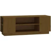 vidaXL Armoire TV brun miel 110x35x40,5 cm Pin massif