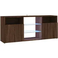 vidaXL Armoire TV avec lampes LED brun aspect chêne 120x30x50 cm