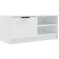 vidaXL Armoire TV blanc brillant 80x35x36,5 cm Bois composite