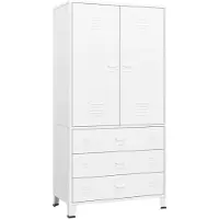 vidaXL Armoire industrielle blanche 90x50x180 cm métal