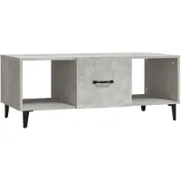 vidaXL Table basse gris béton 102x50x40 cm Bois composite