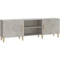 vidaXL Armoire TV gris béton 150x30x50 cm Bois composite