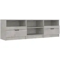 vidaXL Armoire TV gris béton 150x33,5x45 cm Bois composite